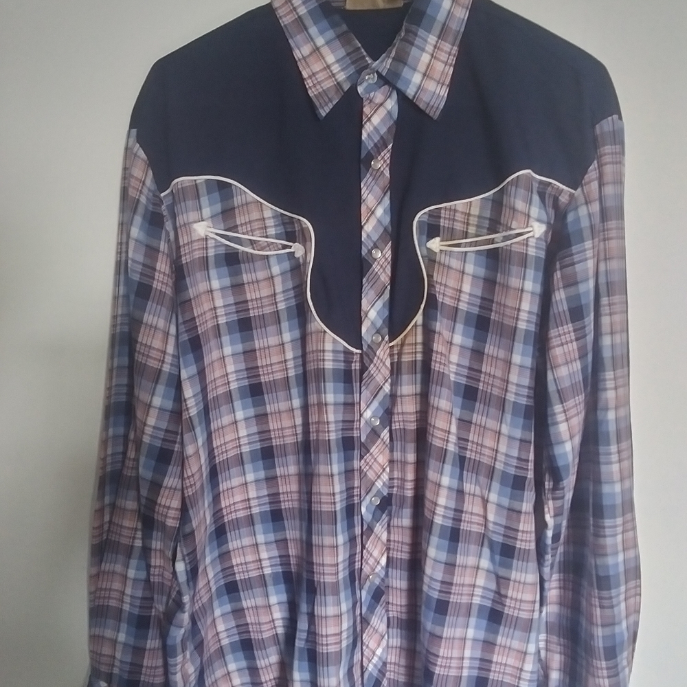 Vintage Pearl Snap Rockabilly Western Shirt